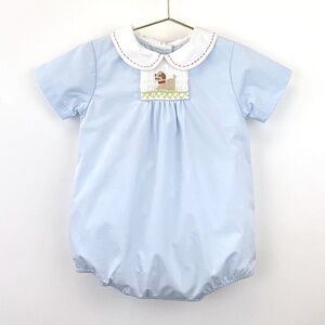 BRAND NEW Petit Ami Puppy Smock romper (0-3m)